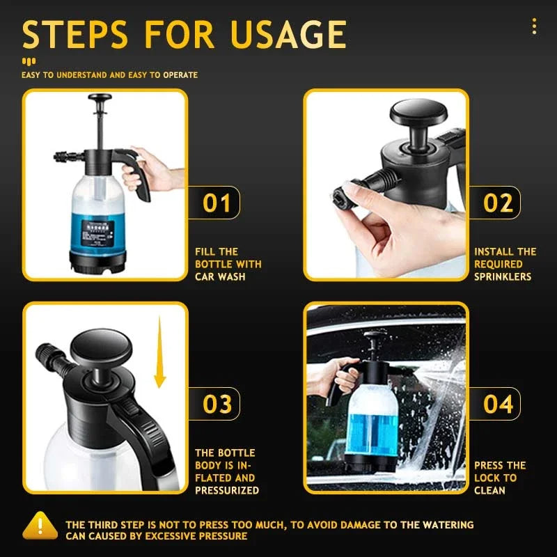 High-Pressure Foam Sprayer 2L – for Car Wash & Gardening 🌿